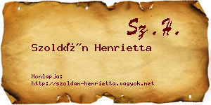 Szoldán Henrietta névjegykártya