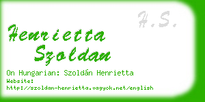 henrietta szoldan business card