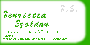 henrietta szoldan business card